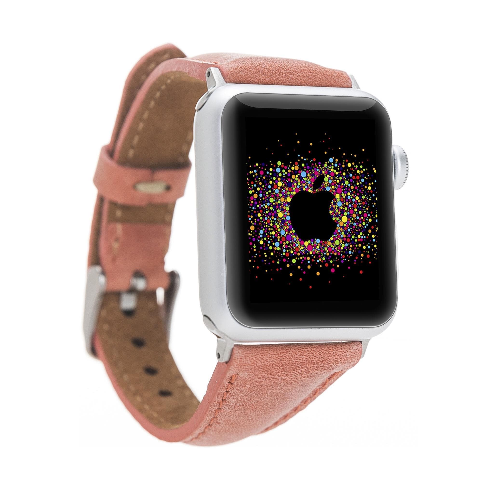Slim Leather Apple Watch Band - TORONATA - color_ Rosy Brown