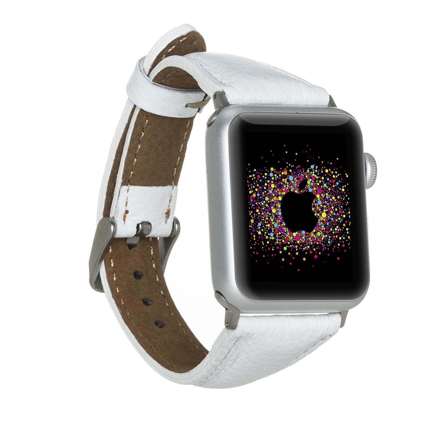 Slim Leather Apple Watch Band - TORONATA - color_ White