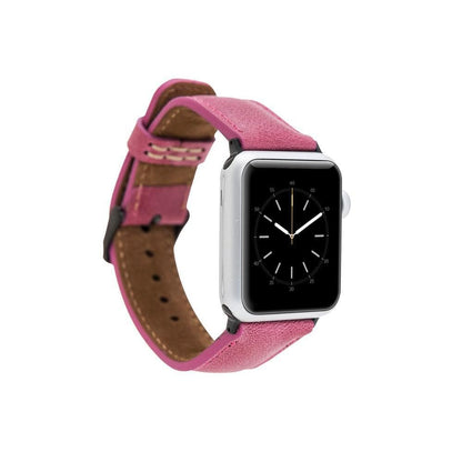 Classic Leather Apple Watch Band - TORONATA - color_ Crimson Red 40 41 42mm