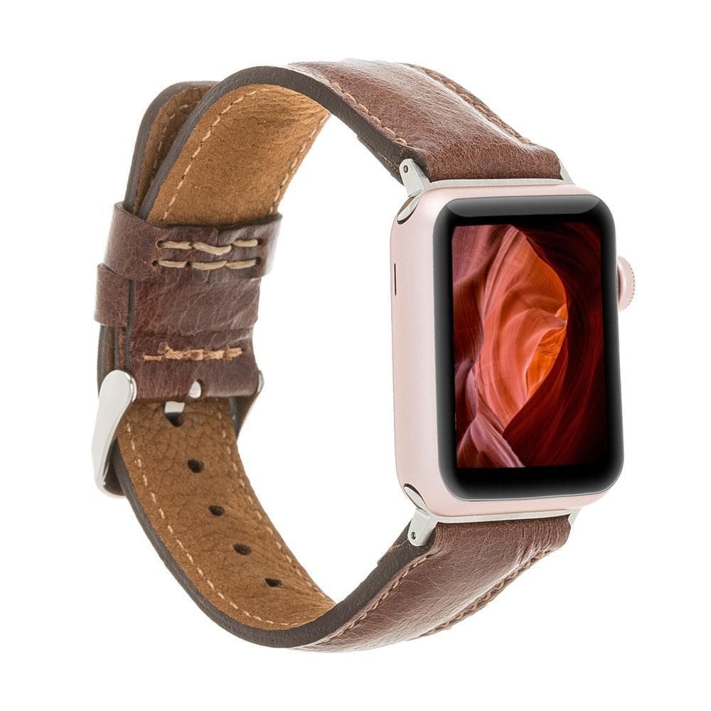 Classic Leather Apple Watch Band - TORONATA - color_ Dark Brown 40 41 42mm