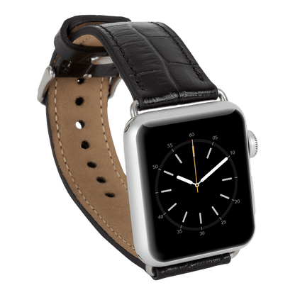 Classic Leather Apple Watch Band - TORONATA - color_ Crocodile Black 40 41 42mm