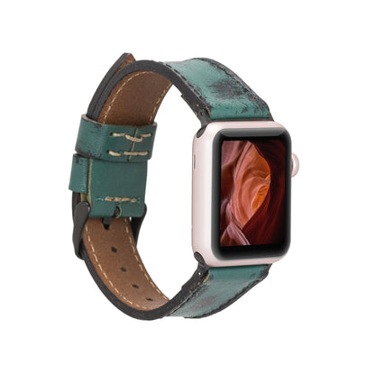 Classic Leather Apple Watch Band - TORONATA - color_ Sandy Green 40 41 42mm