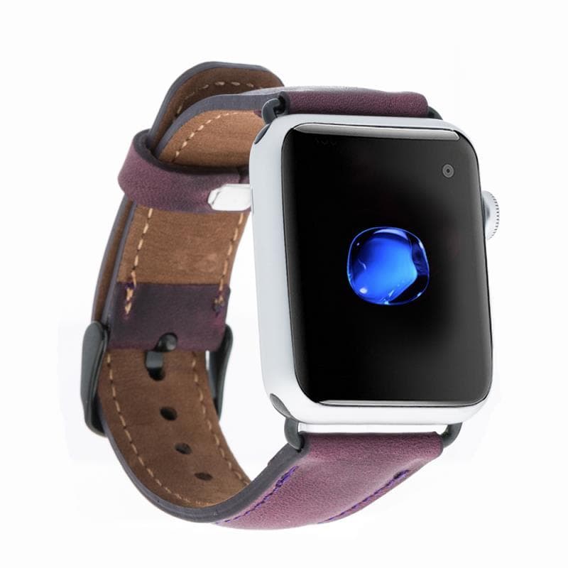 Classic Leather Apple Watch Band - TORONATA - color_ Purple 40 41 42mm