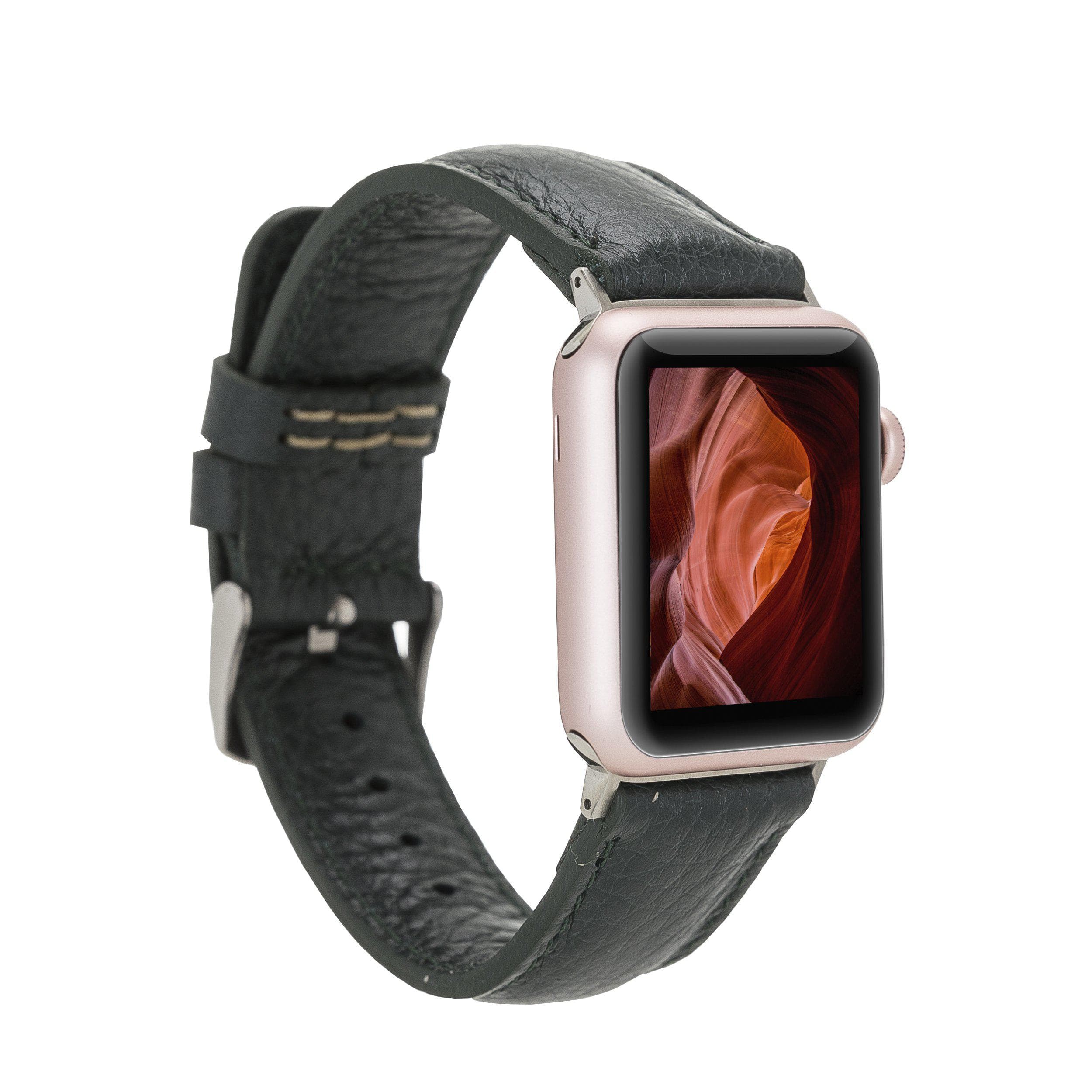 Classic Leather Apple Watch Band - TORONATA - color_ Gray 40 41 42mm