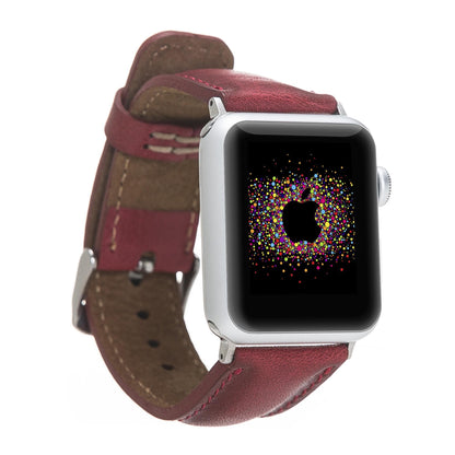 Classic Leather Apple Watch Band - TORONATA - color_ Red 40 41 42mm