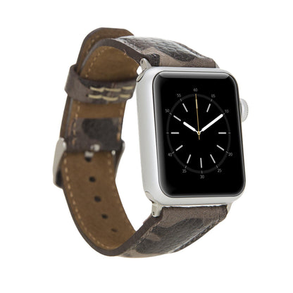 Classic Leather Apple Watch Band - TORONATA - color_ Dark Olive Green 40 41 42mm