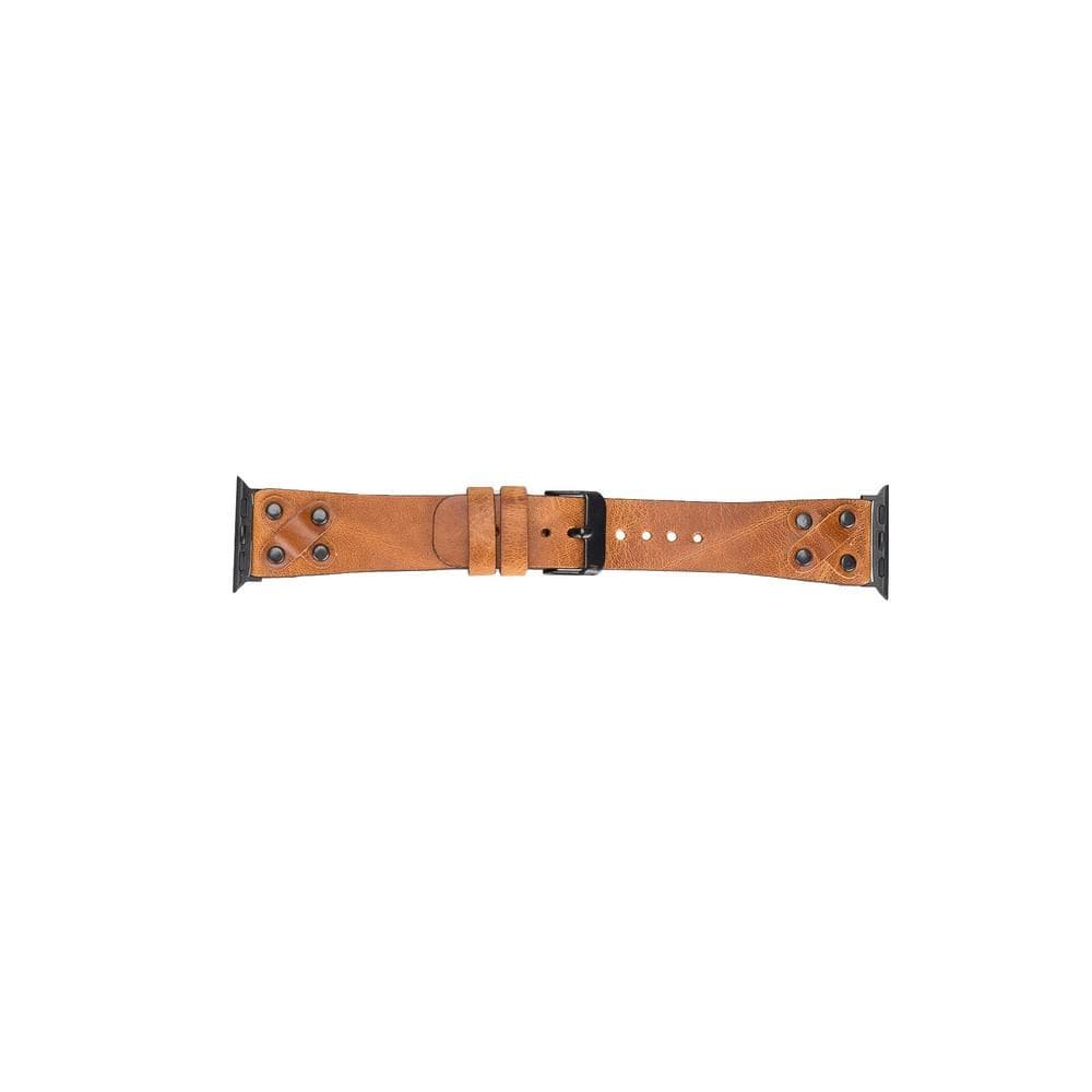 Cross Leather Apple Watch Band with Black Trok - TORONATA - color_