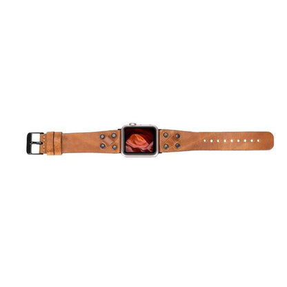 Cross Leather Apple Watch Band with Black Trok - TORONATA - color_