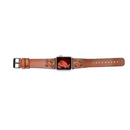 Cross Leather Apple Watch Band with Black Trok - TORONATA - color_