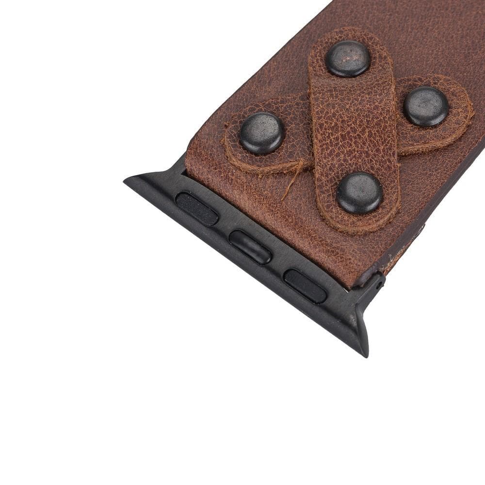 Cross Leather Apple Watch Band with Black Trok - TORONATA - color_