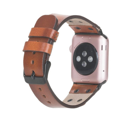Cross Leather Apple Watch Band with Black Trok - TORONATA - color_