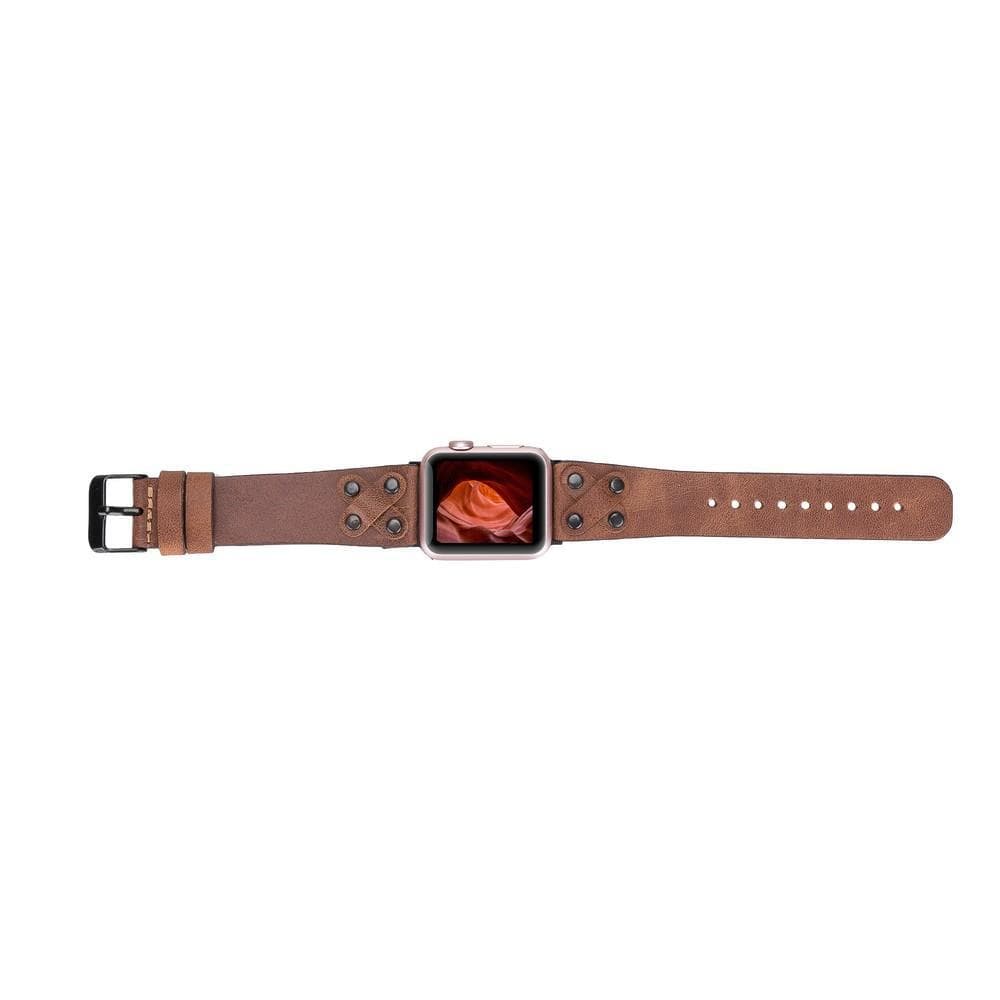 Cross Leather Apple Watch Band with Black Trok - TORONATA - color_