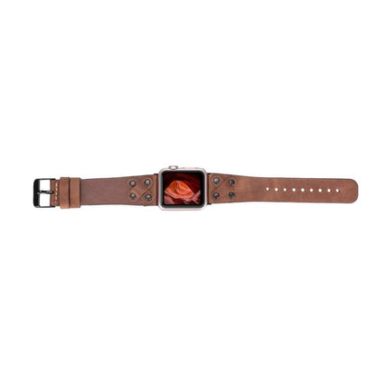 Cross Leather Apple Watch Band with Black Trok - TORONATA - color_