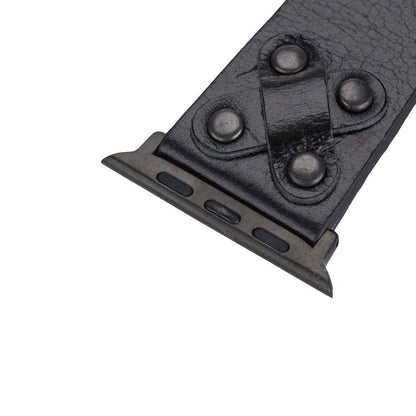Cross Leather Apple Watch Band with Black Trok - TORONATA - color_