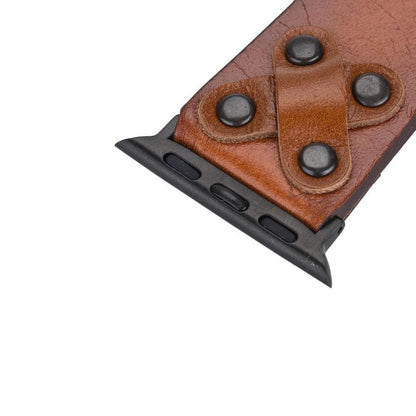 Cross Leather Apple Watch Band with Black Trok - TORONATA - color_