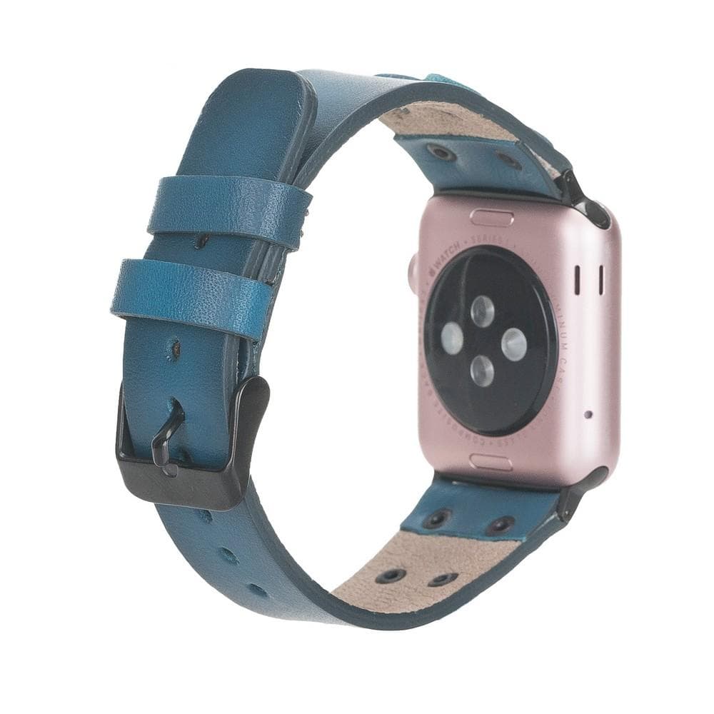 Cross Leather Apple Watch Band with Black Trok - TORONATA - color_