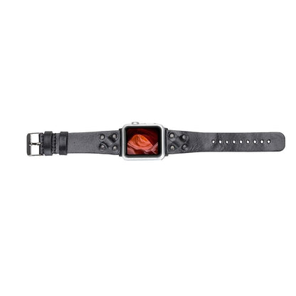 Cross Leather Apple Watch Band with Black Trok - TORONATA - color_