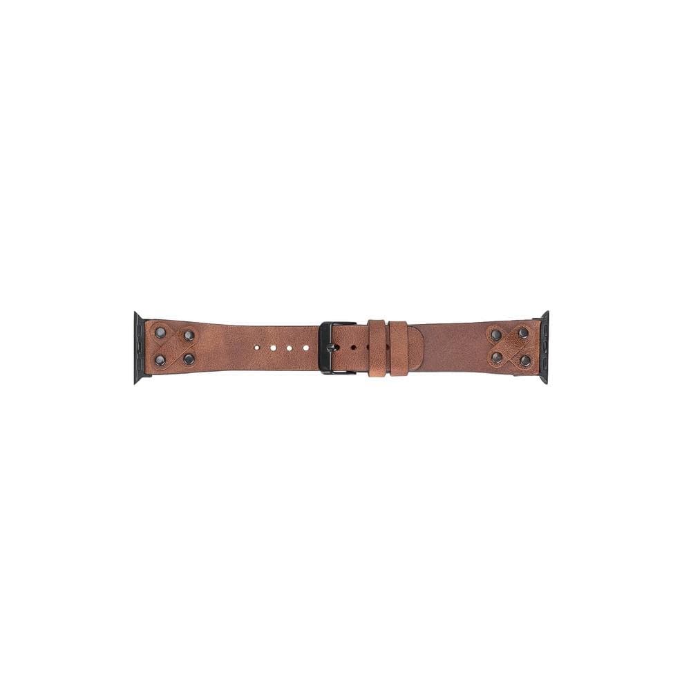 Cross Leather Apple Watch Band with Black Trok - TORONATA - color_