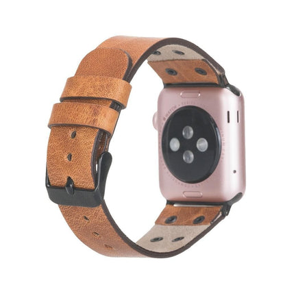 Cross Leather Apple Watch Band with Black Trok - TORONATA - color_