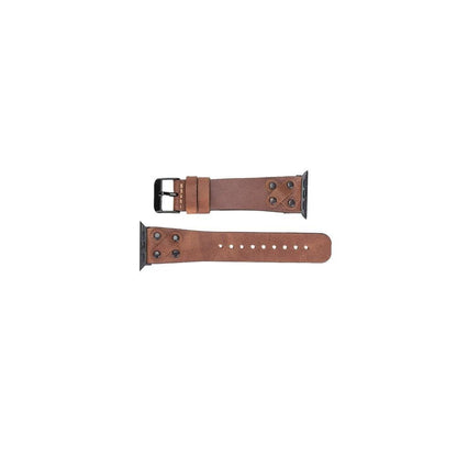 Cross Leather Apple Watch Band with Black Trok - TORONATA - color_