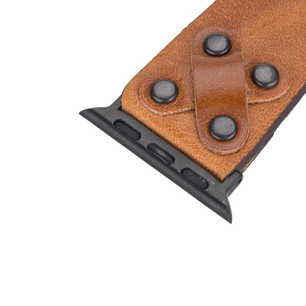 Cross Leather Apple Watch Band with Black Trok - TORONATA - color_