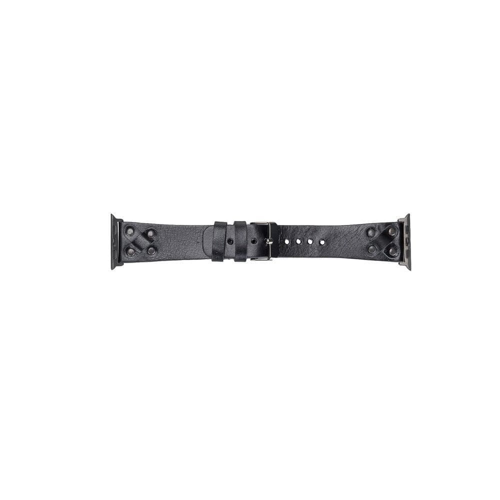 Cross Leather Apple Watch Band with Black Trok - TORONATA - color_