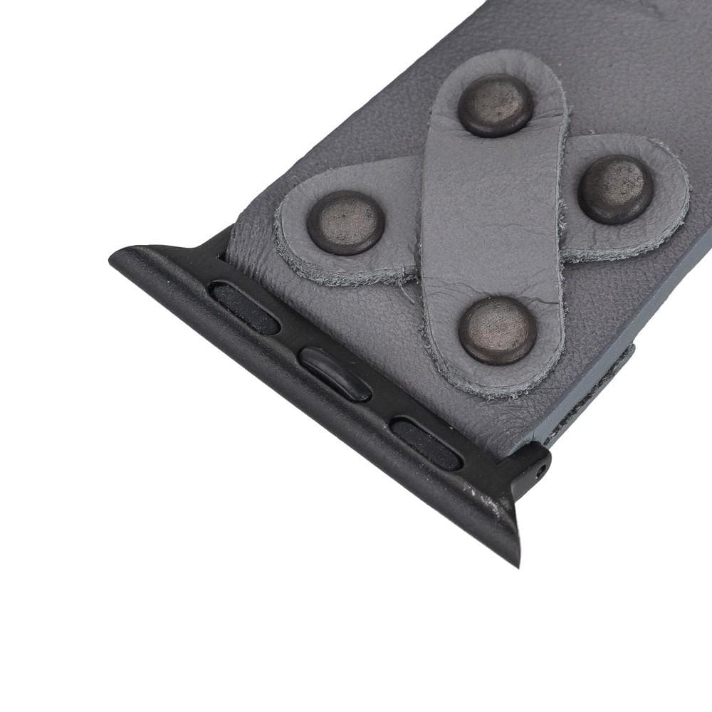 Cross Leather Apple Watch Band with Black Trok - TORONATA - color_