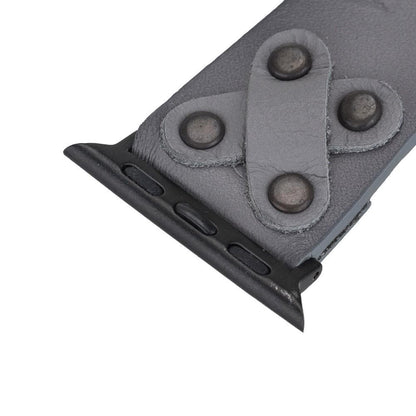 Cross Leather Apple Watch Band with Black Trok - TORONATA - color_