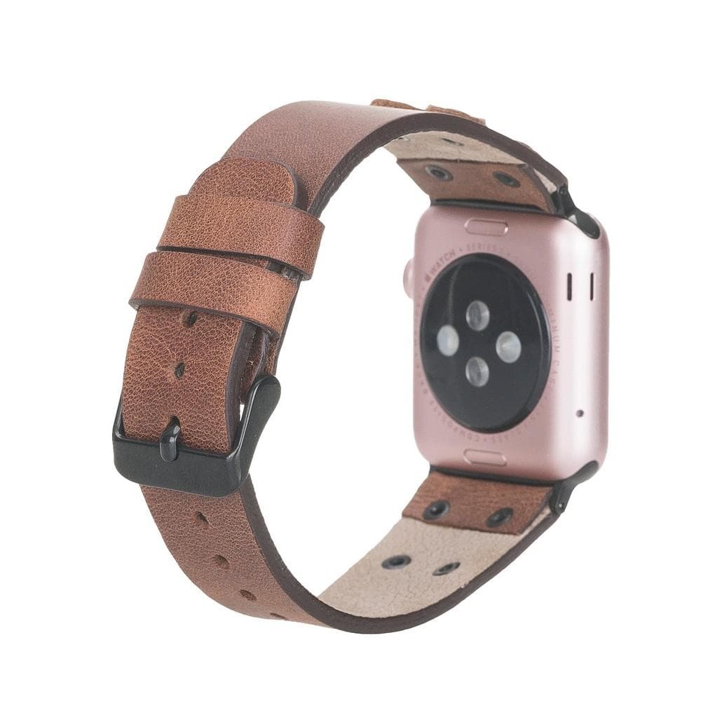 Cross Leather Apple Watch Band with Black Trok - TORONATA - color_