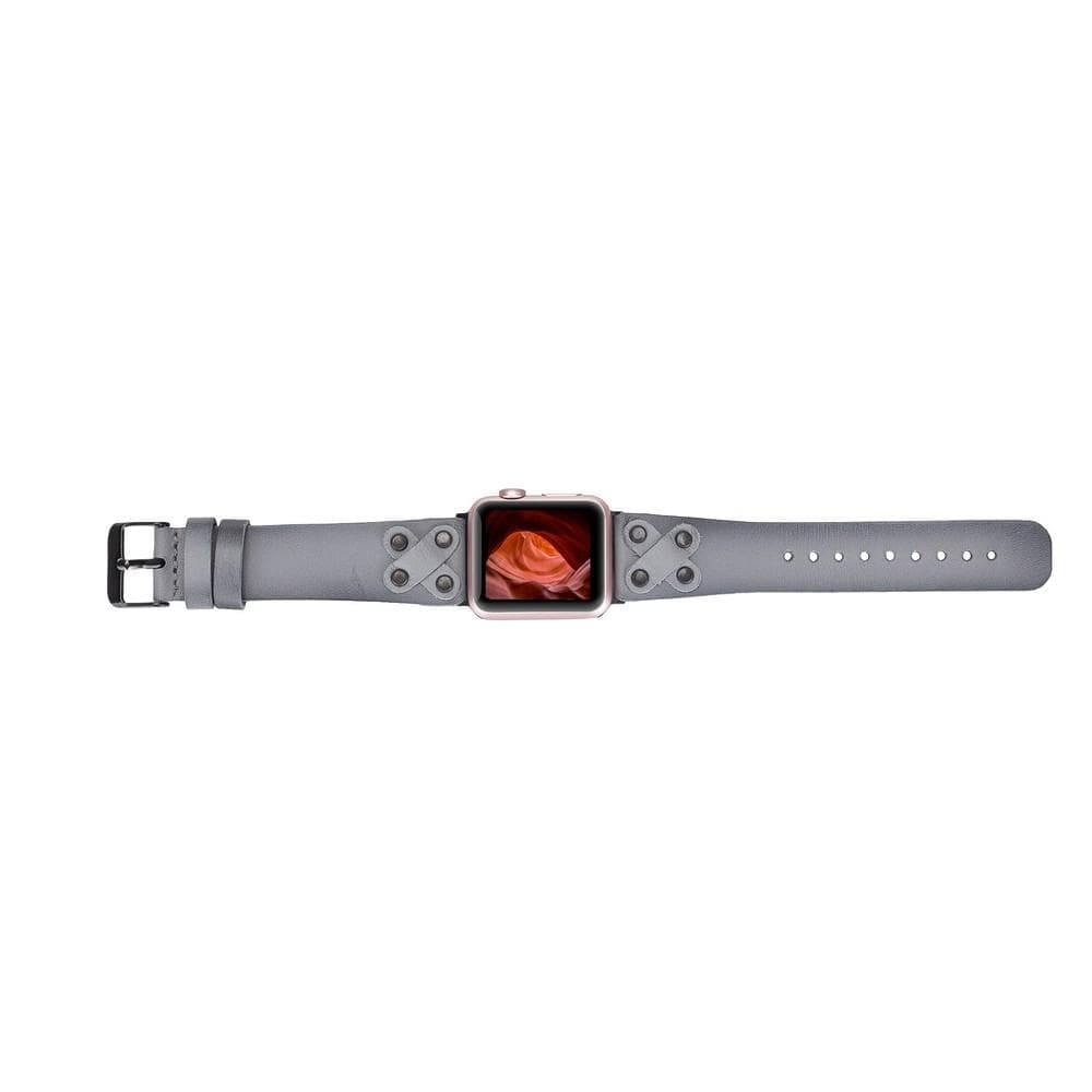Cross Leather Apple Watch Band with Black Trok - TORONATA - color_