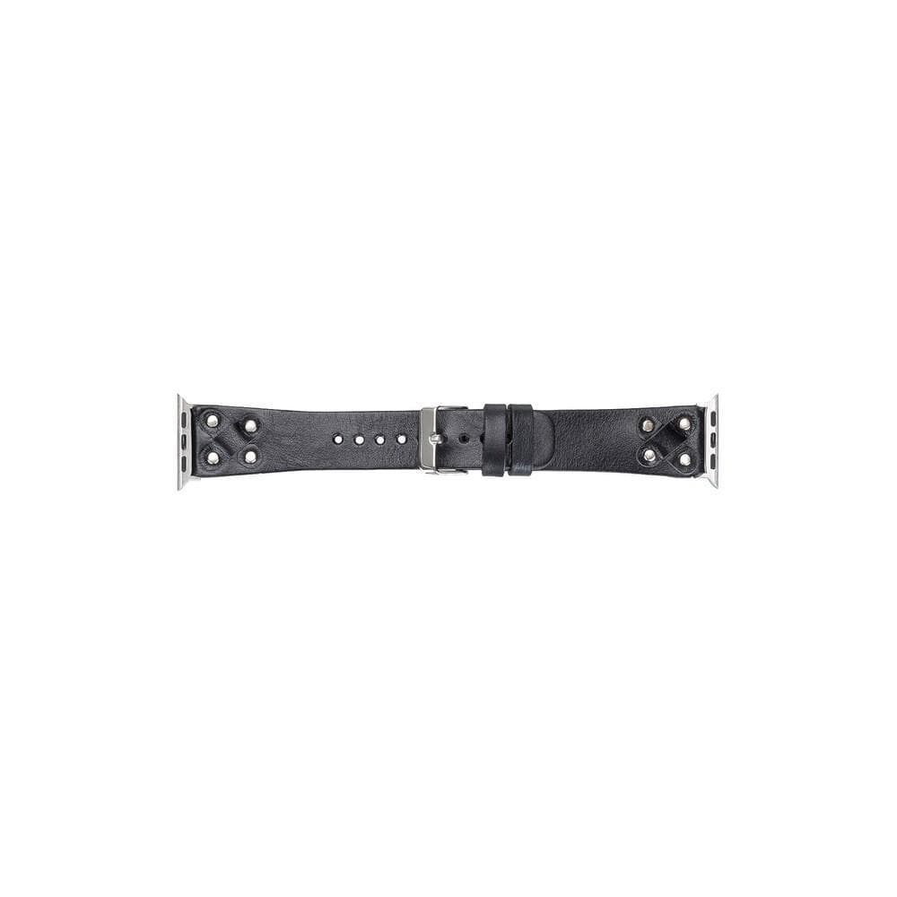 Cross Leather Apple Watch Band with Silver Trok - TORONATA - color_