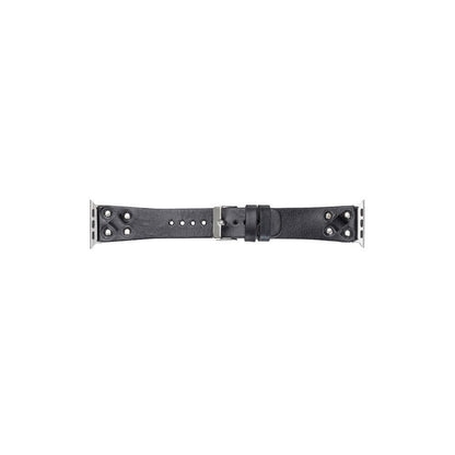Cross Leather Apple Watch Band with Silver Trok - TORONATA - color_