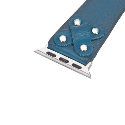 Cross Leather Apple Watch Band with Silver Trok - TORONATA - color_