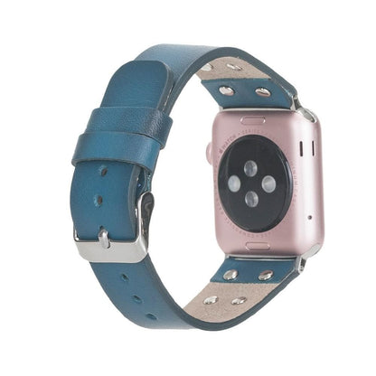 Cross Leather Apple Watch Band with Silver Trok - TORONATA - color_