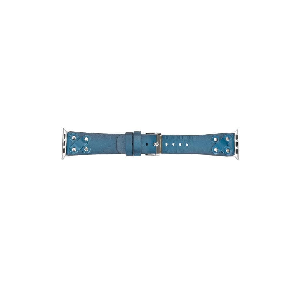 Cross Leather Apple Watch Band with Silver Trok - TORONATA - color_