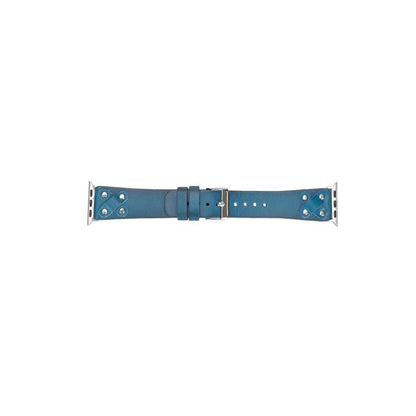 Cross Leather Apple Watch Band with Silver Trok - TORONATA - color_