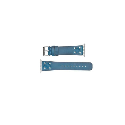 Cross Leather Apple Watch Band with Silver Trok - TORONATA - color_