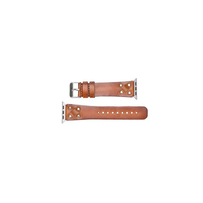 Cross Leather Apple Watch Band with Silver Trok - TORONATA - color_