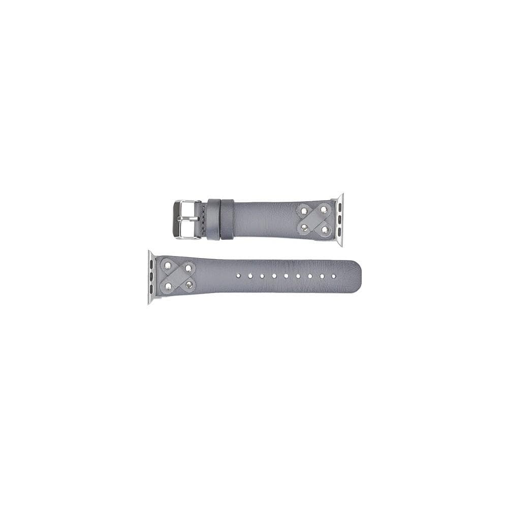 Cross Leather Apple Watch Band with Silver Trok - TORONATA - color_