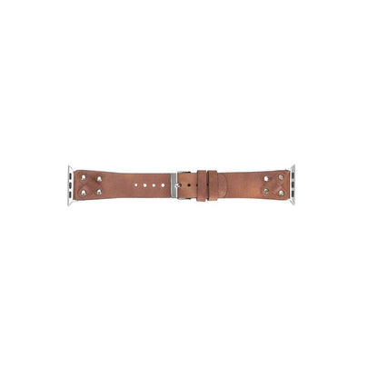 Cross Leather Apple Watch Band with Silver Trok - TORONATA - color_