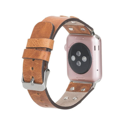 Cross Leather Apple Watch Band with Silver Trok - TORONATA - color_