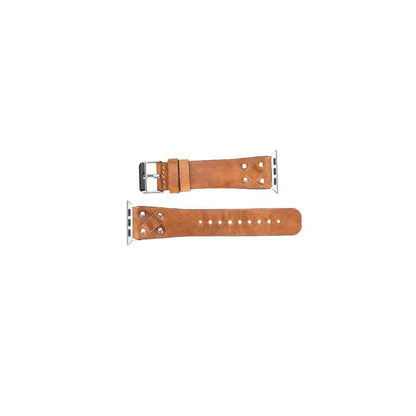 Cross Leather Apple Watch Band with Silver Trok - TORONATA - color_
