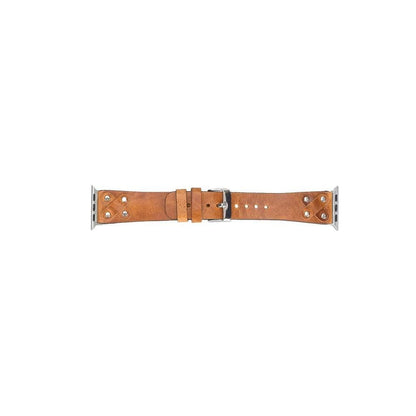 Cross Leather Apple Watch Band with Silver Trok - TORONATA - color_