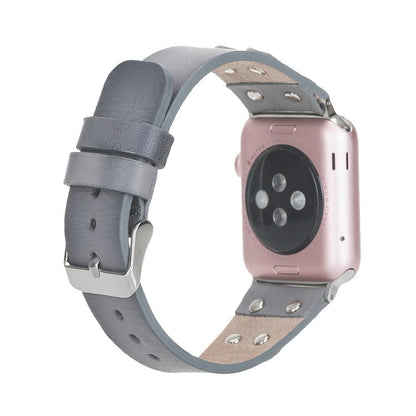 Cross Leather Apple Watch Band with Silver Trok - TORONATA - color_