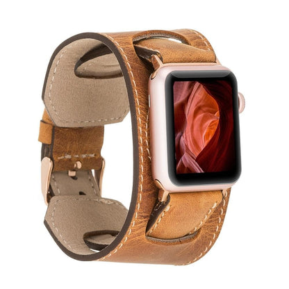 Cuff Leather Apple Watch Band - TORONATA - color_ Moccasin