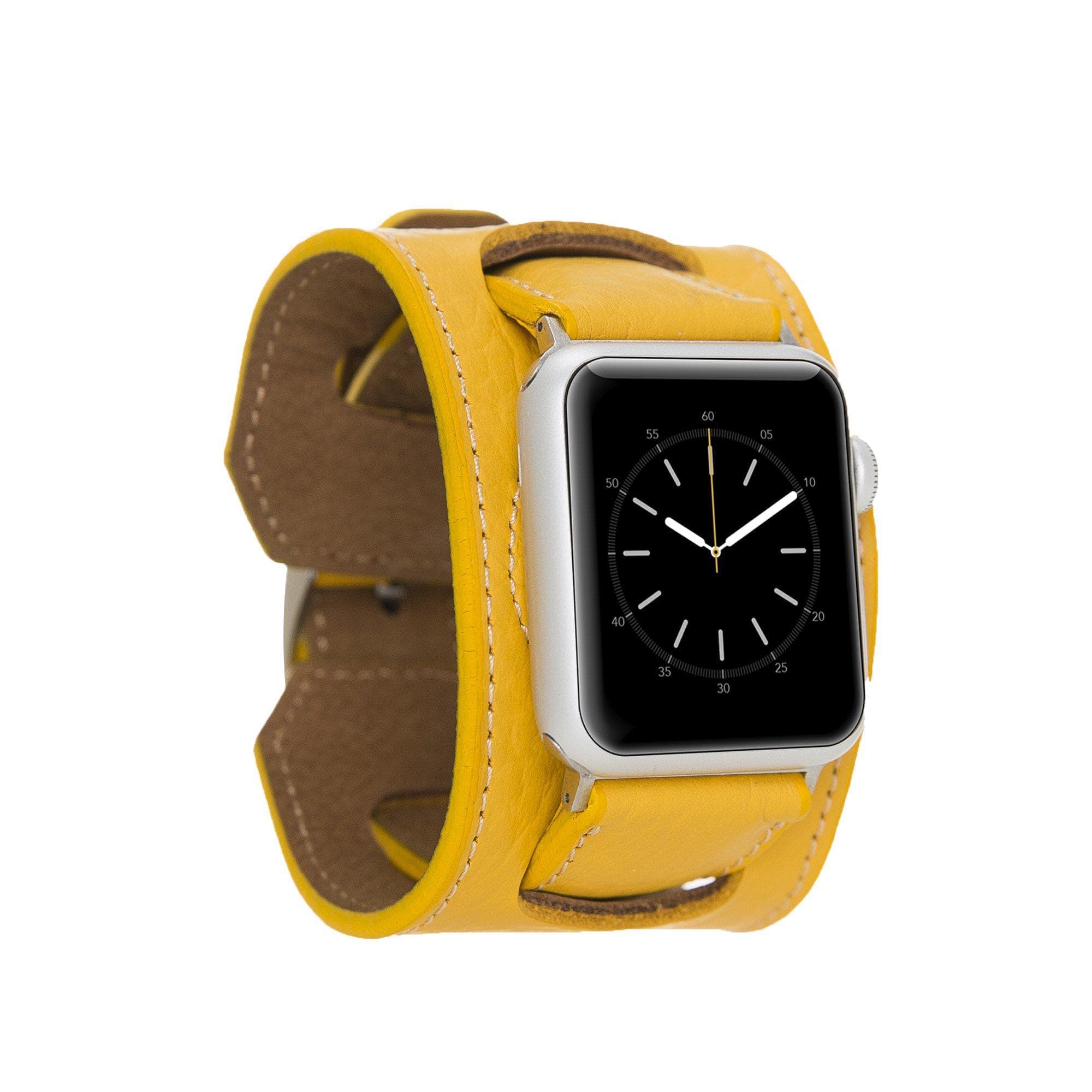 Cuff Leather Apple Watch Band - TORONATA - color_ Yellow