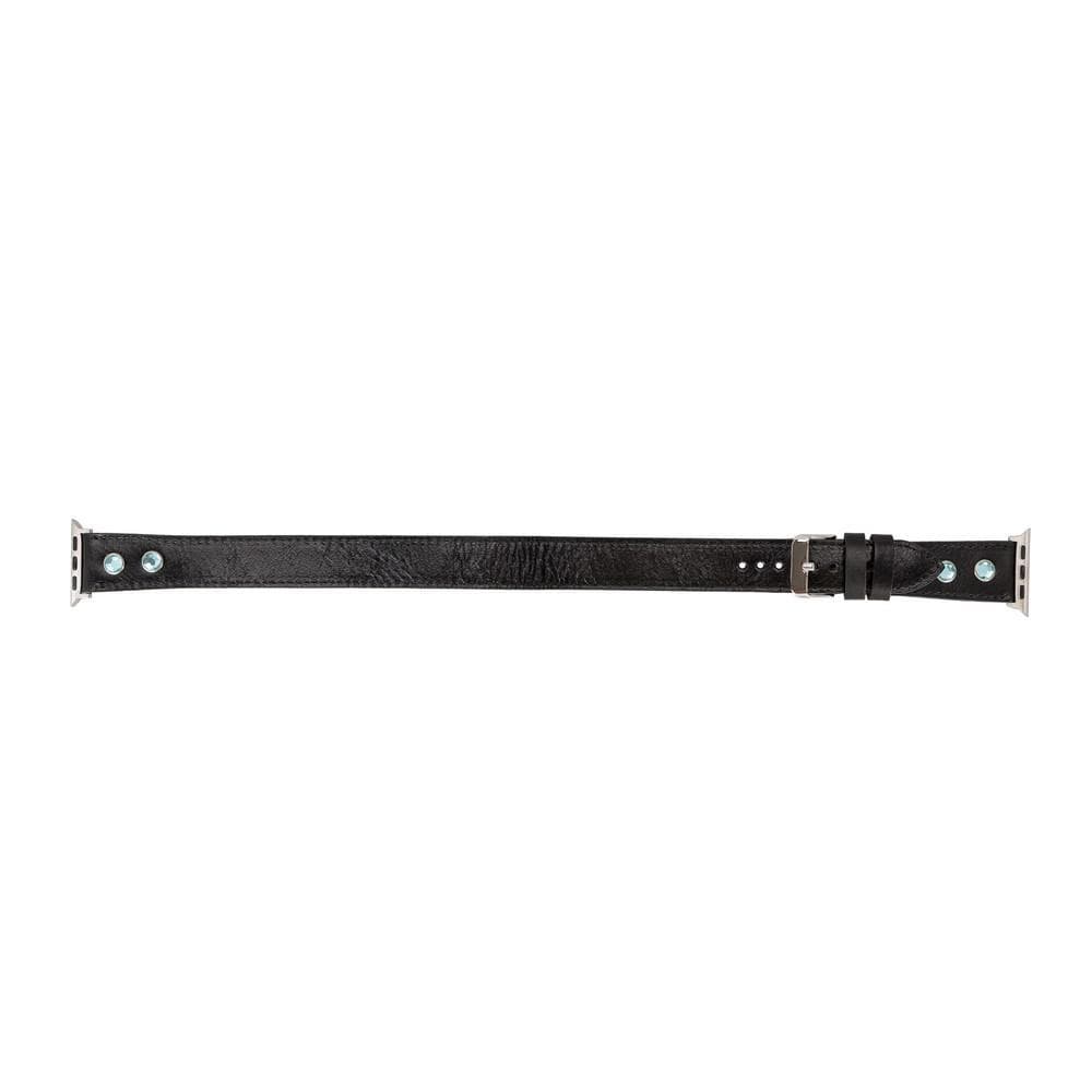 Solitare Diamond Style Double Tour Genuine Leather Apple Watch Band - TORONATA - color_