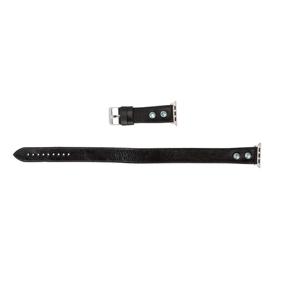 Solitare Diamond Style Double Tour Genuine Leather Apple Watch Band - TORONATA - color_