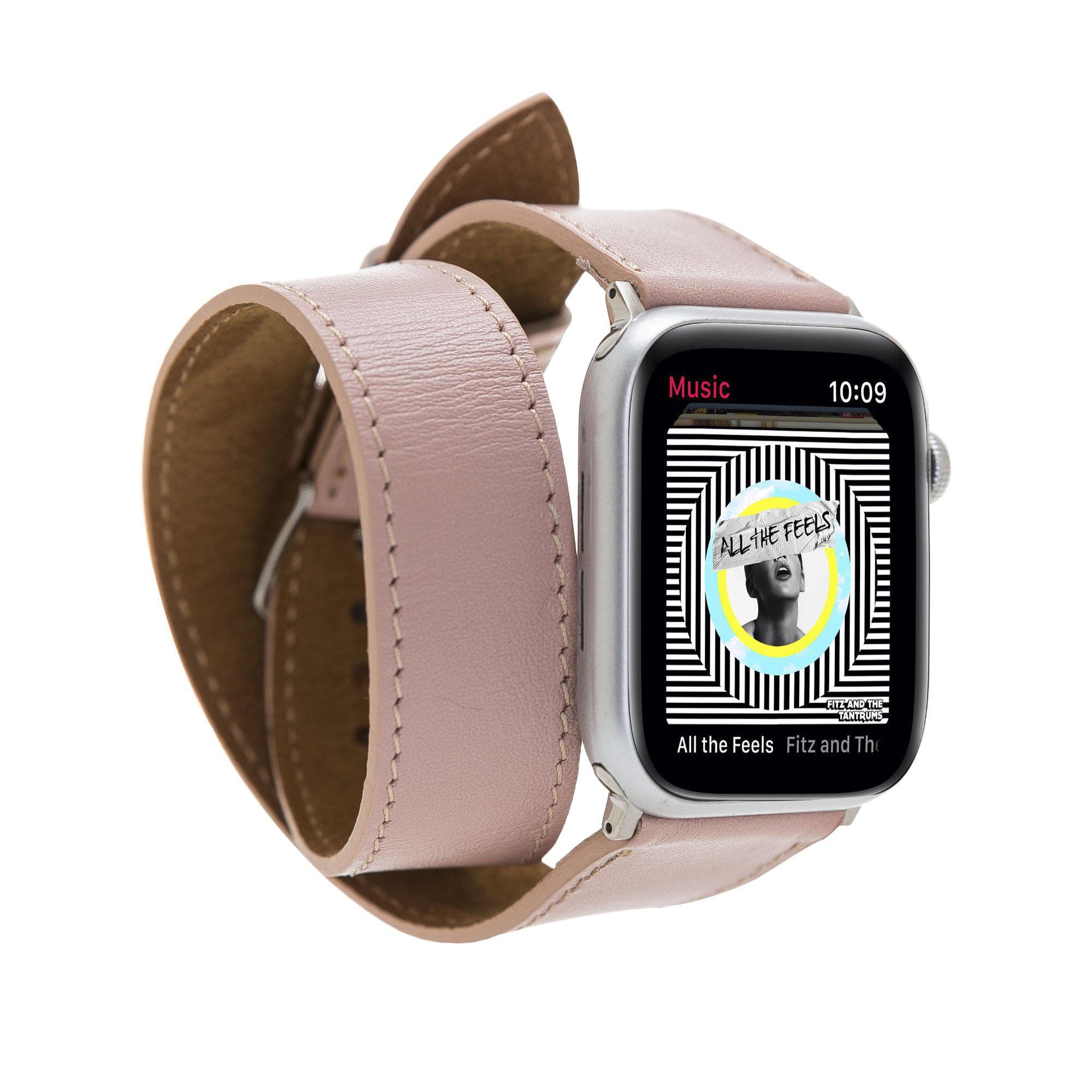 Double Tour Leather Apple Watch Band - TORONATA - color_ Pink