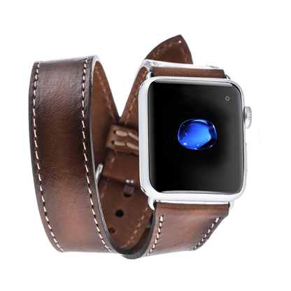 Double Tour Leather Apple Watch Band - TORONATA - color_ Tan
